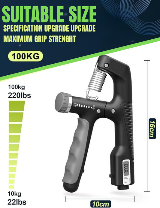 UNIWIX Advanced Hand Grip Strengthener 10-100KG with Digital Counter – Adjustable Forearm & Wrist Trainer for Muscle Building, Injury Recovery & Enhanced Grip Strength